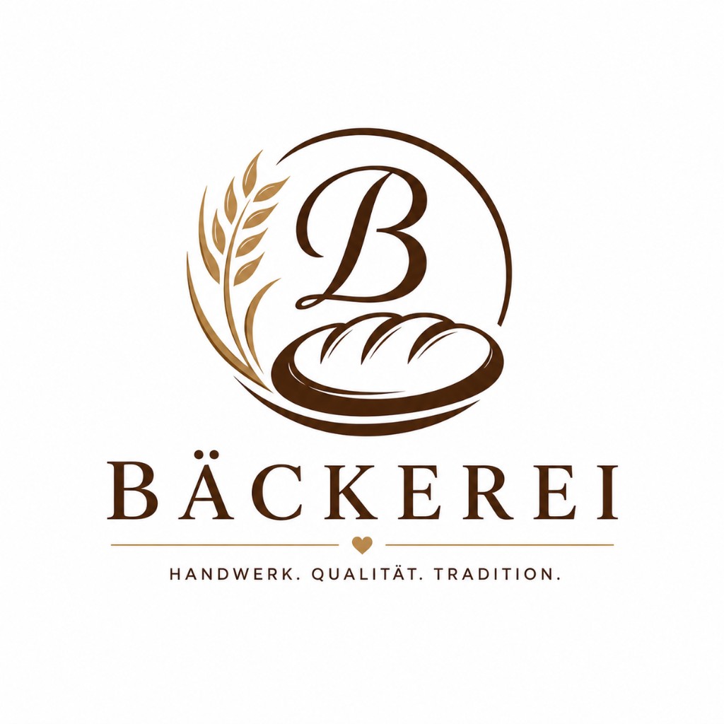 Logo-Referenz: Bäckerei – runde Bildmarke mit Brot und Weizenähre